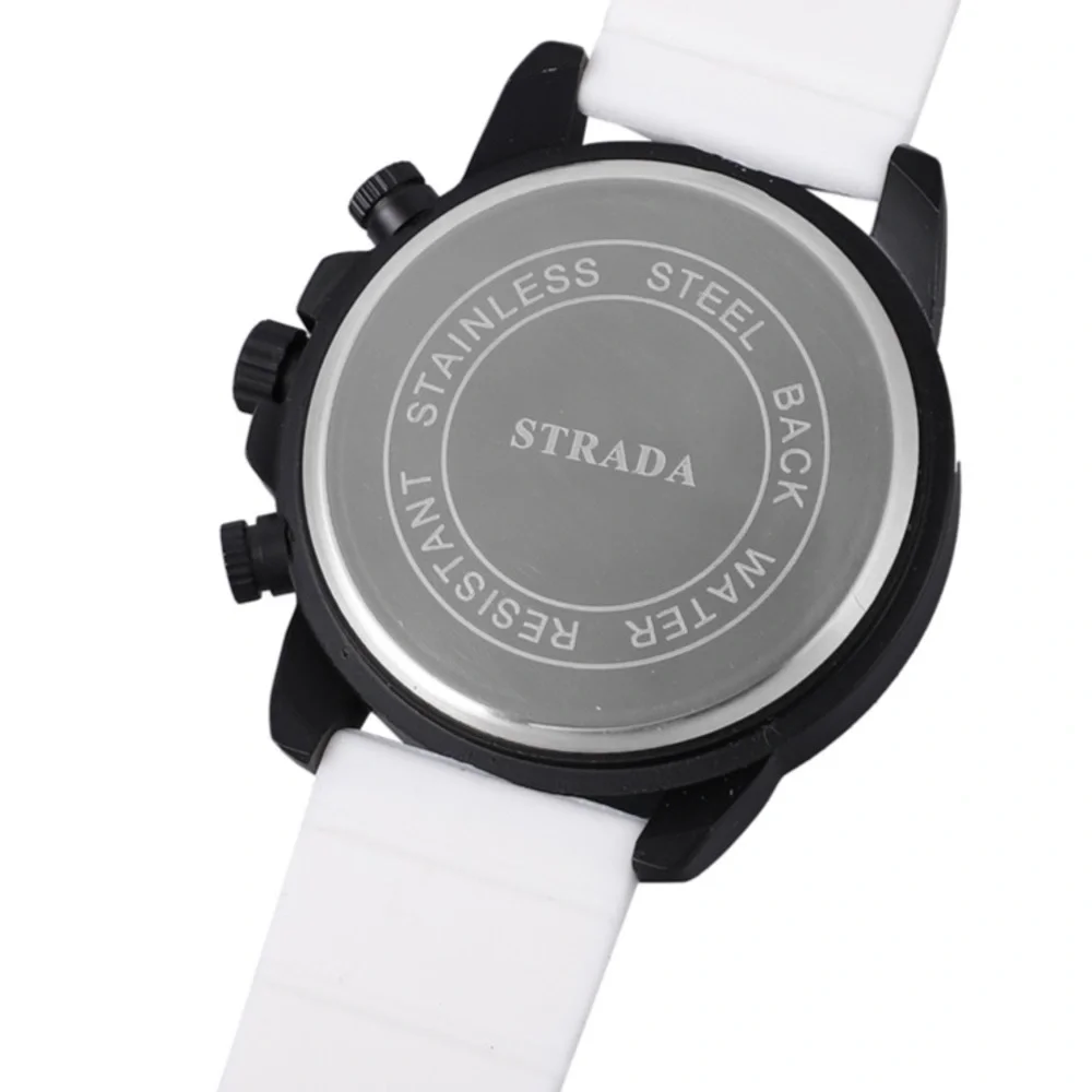 Watch with White Silicone Strap